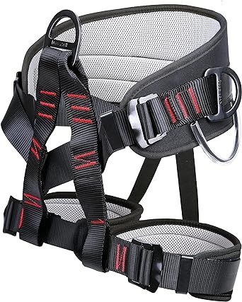 Ttechouter Adjustable Thickness Climbing Harness Half Body Harnesses for Fire Rescuing Caving Rock Climbing Rappelling Tree Protect Waist Safety Belts